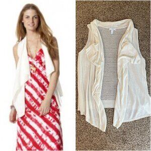 NWOT Size XL Calypso St. Barth for Target crocheted white linen sweater vest